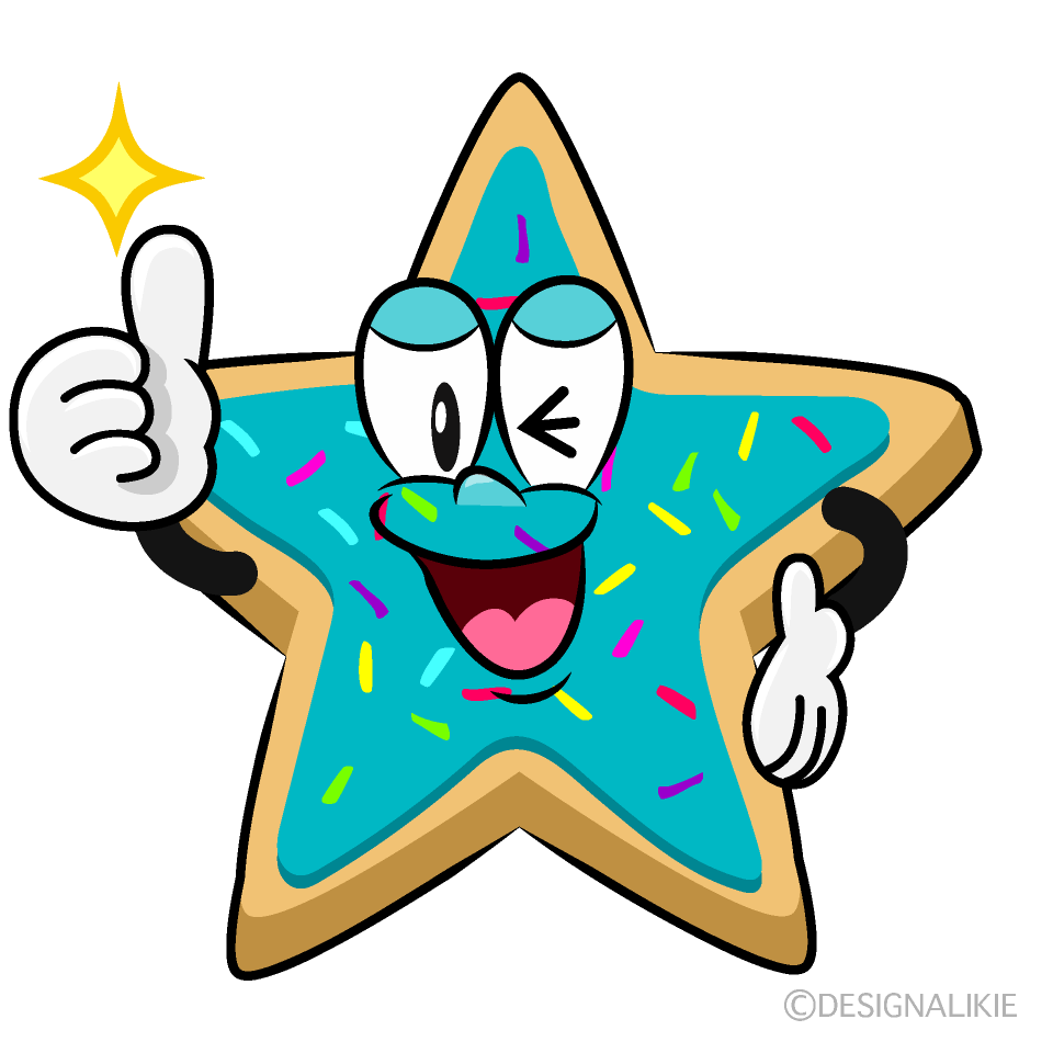 Thumbs up Star Cookie Cartoon Character Image