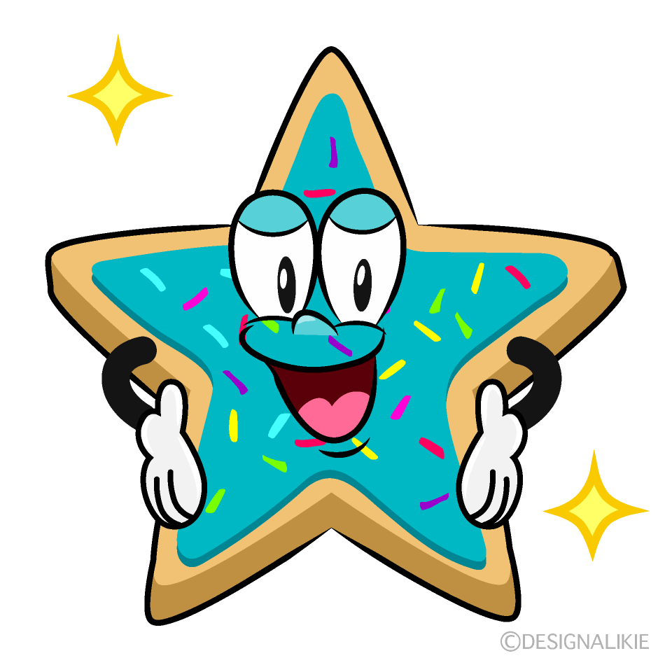 Glitter Star Cookie Cartoon Character Image