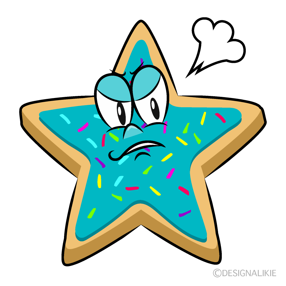 Angry Star Cookie Cartoon Character Image