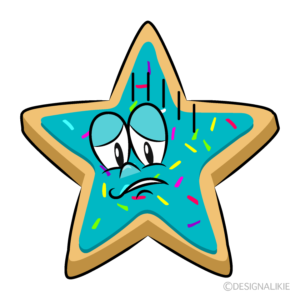 Depressed Star Cookie Cartoon Character Image