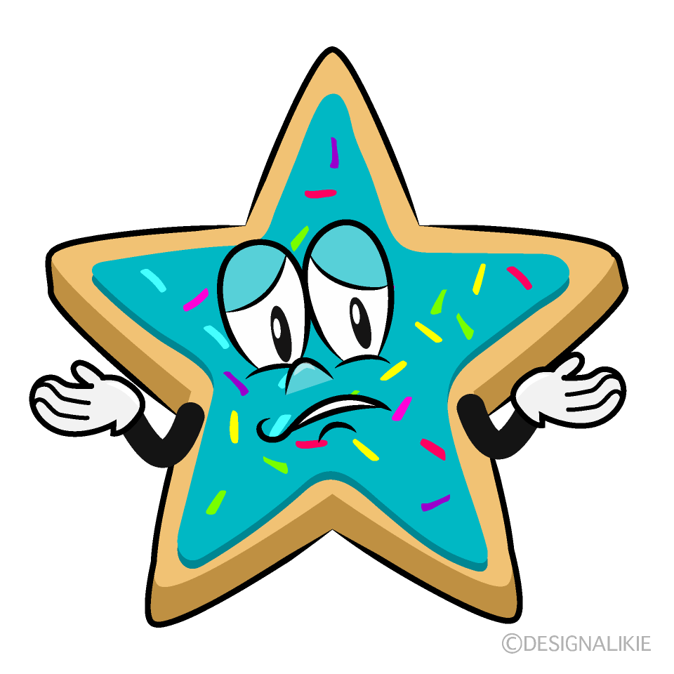 Troubled Star Cookie Cartoon Character Image