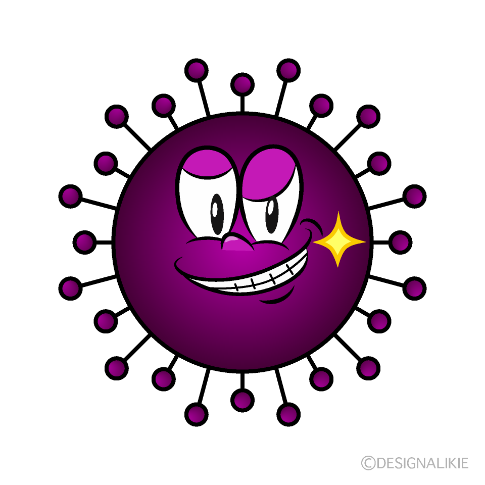 Grinning Influenza Cartoon Character Image