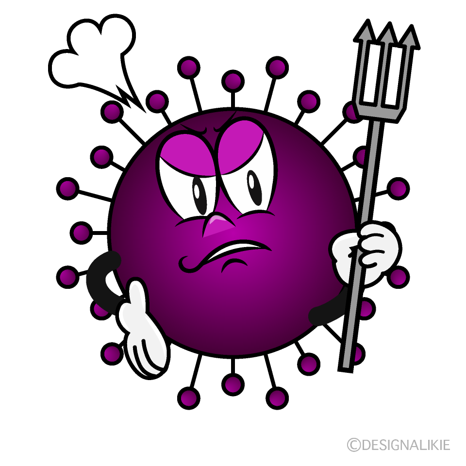 Angry Influenza Cartoon Character Image