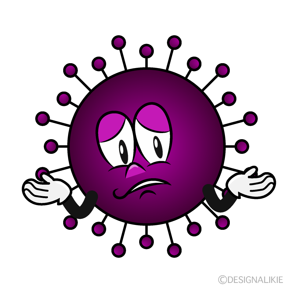 Troubled Influenza Cartoon Character Image