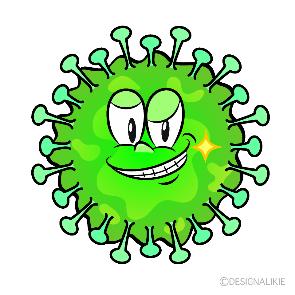 Grinning Tooth Bacteria Cartoon Character Image