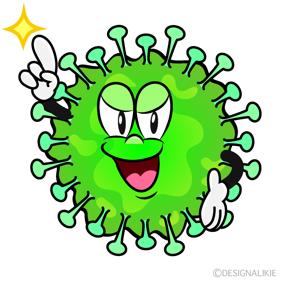 Posing Tooth Bacteria Cartoon Character Image