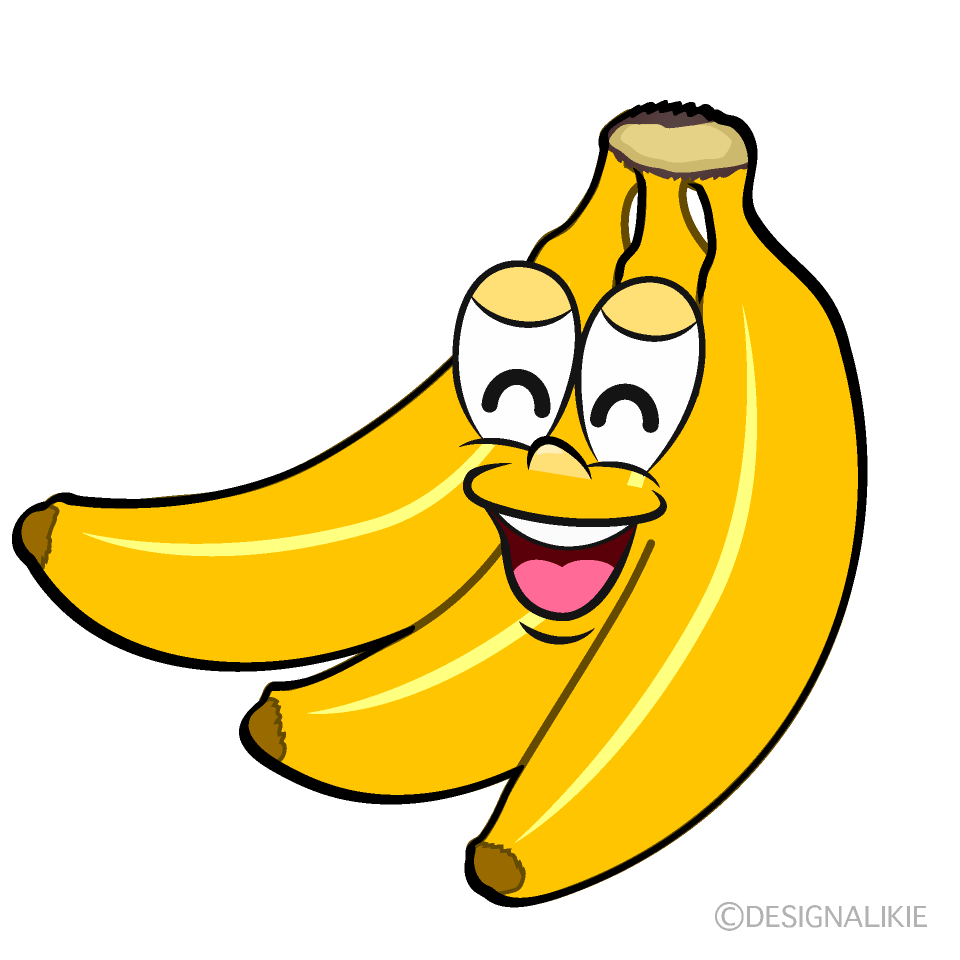 Smiling Bunch of Bananas Cartoon Character Image