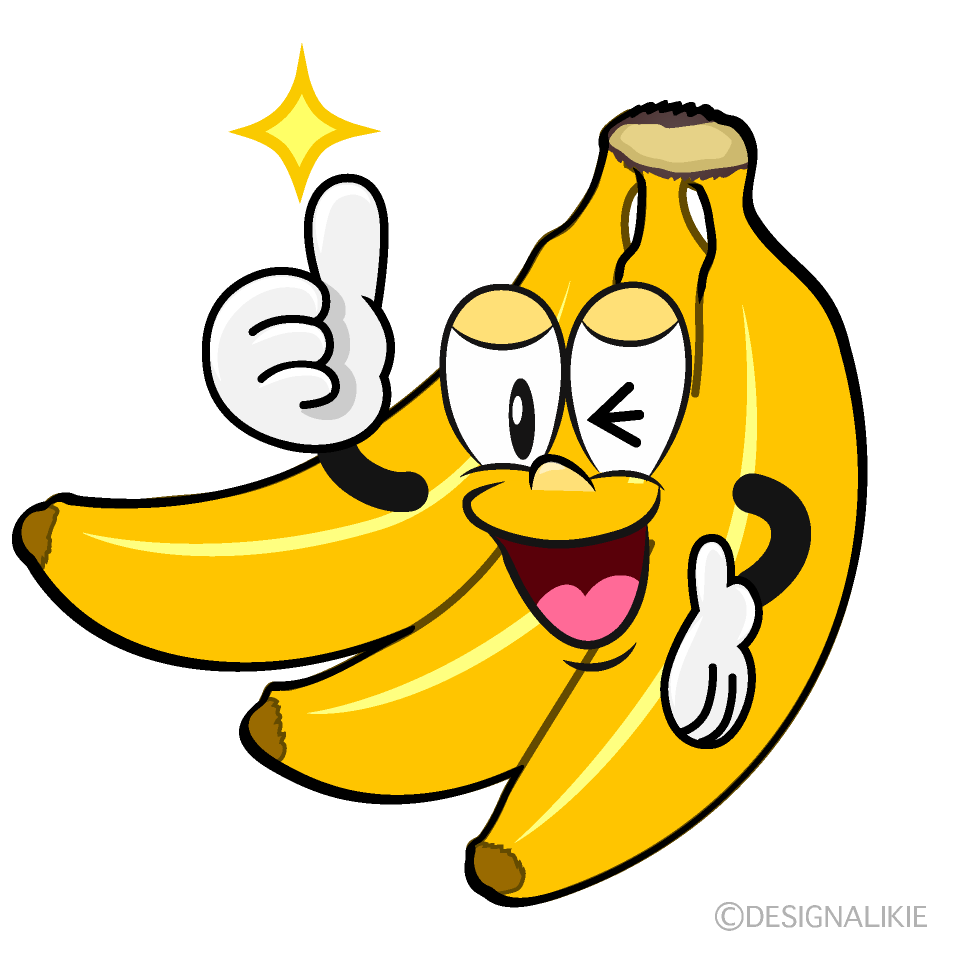 Thumbs up Bunch of Bananas Cartoon Character Image