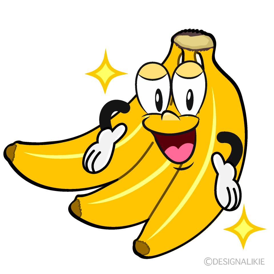 Glitter Bunch of Bananas Cartoon Character Image