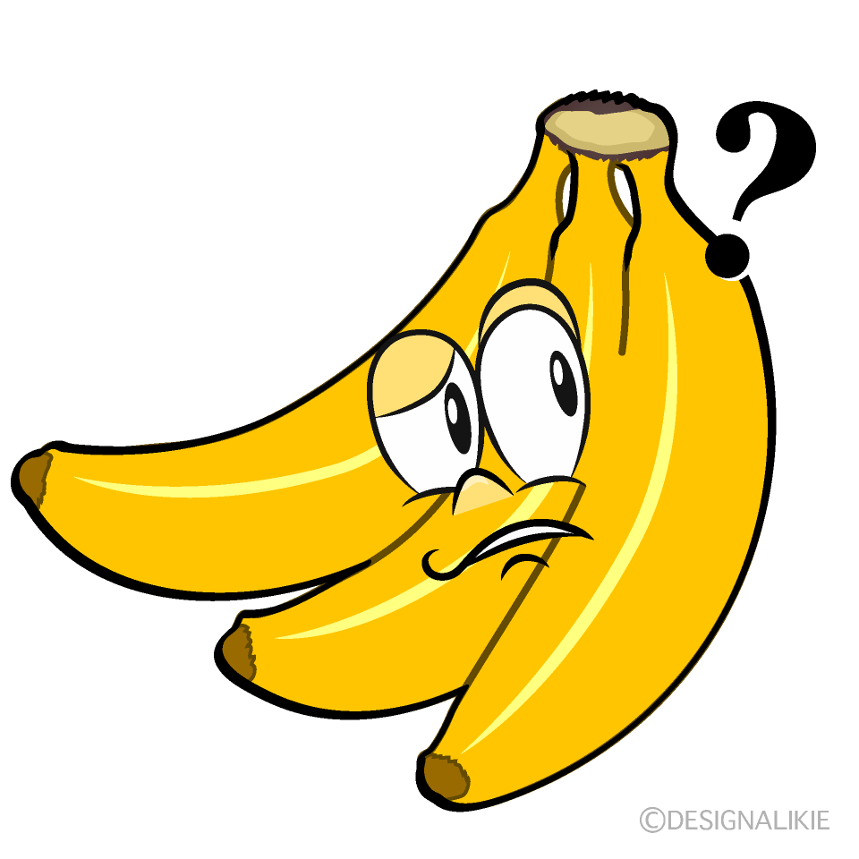 Thinking Bunch of Bananas Cartoon Character Image