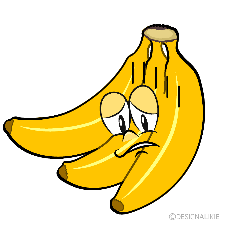 Depressed Bunch of Bananas Cartoon Character Image