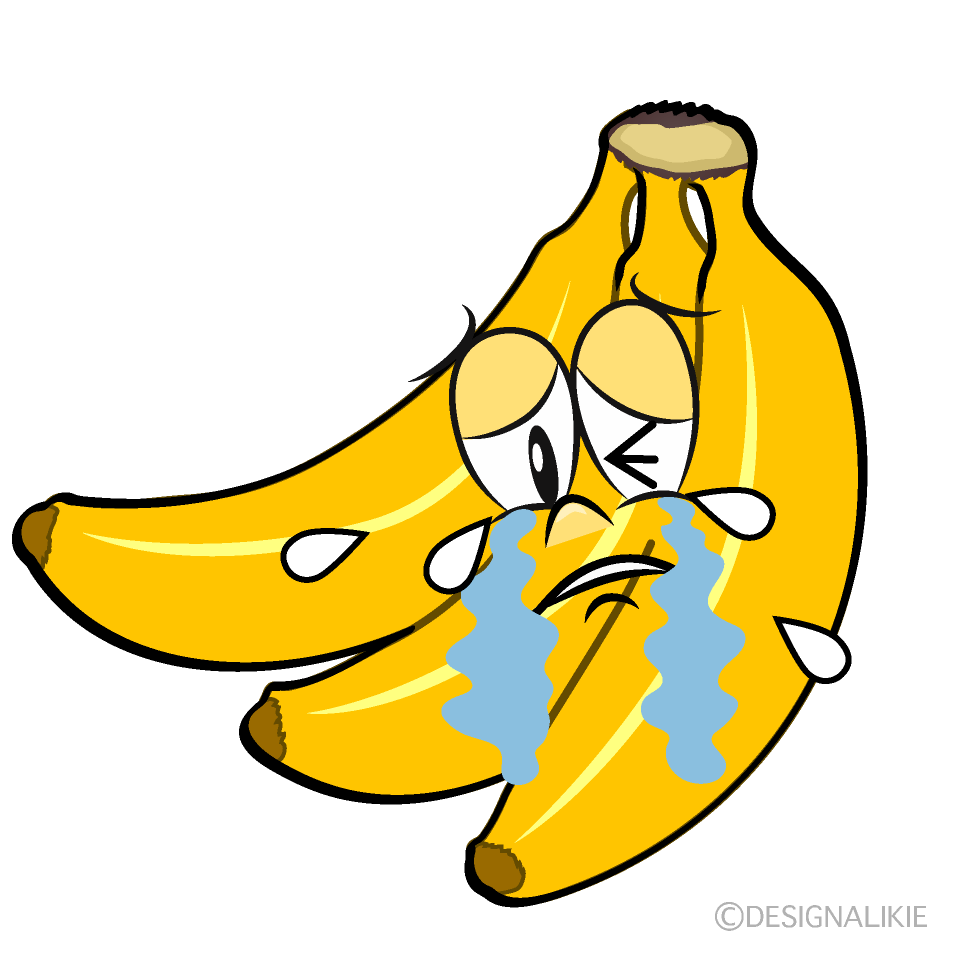 Crying Bunch of Bananas Cartoon Character Image