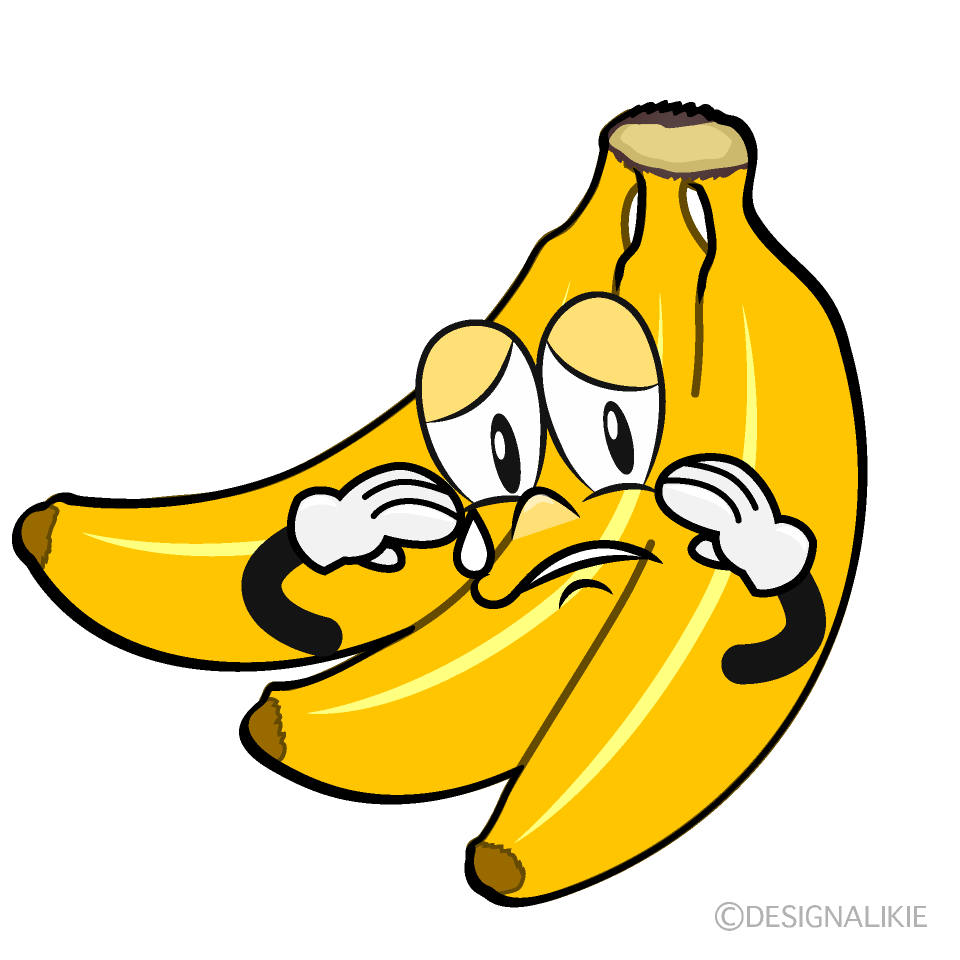 Sad Bunch of Bananas Cartoon Character Image