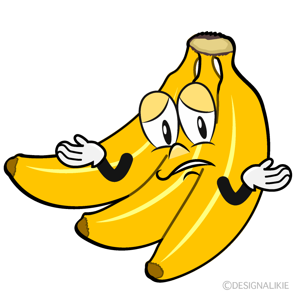 Troubled Bunch of Bananas Cartoon Character Image