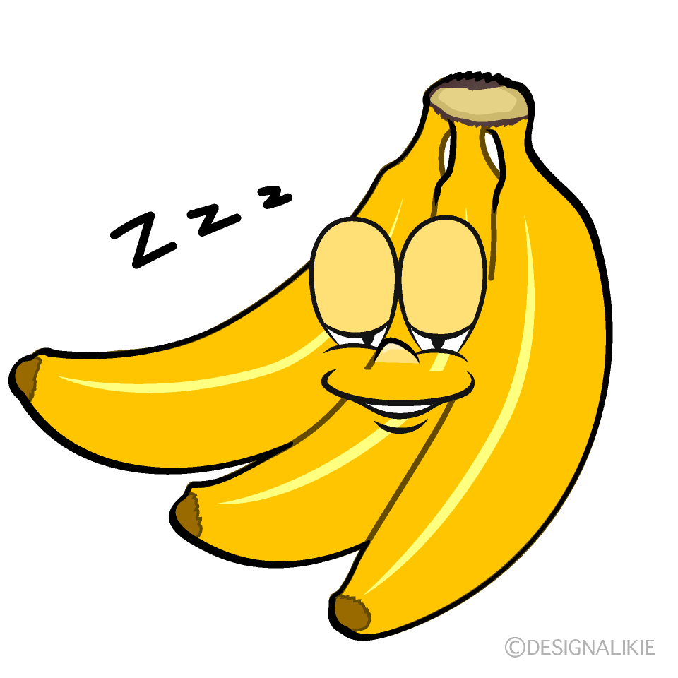 Sleeping Bunch of Bananas Cartoon Character Image