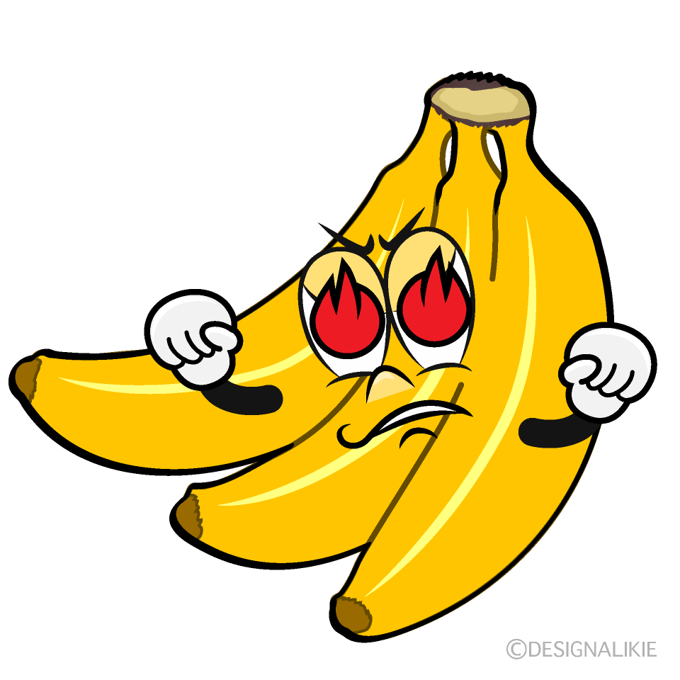 Enthusiasm Bunch of Bananas Cartoon Character Image