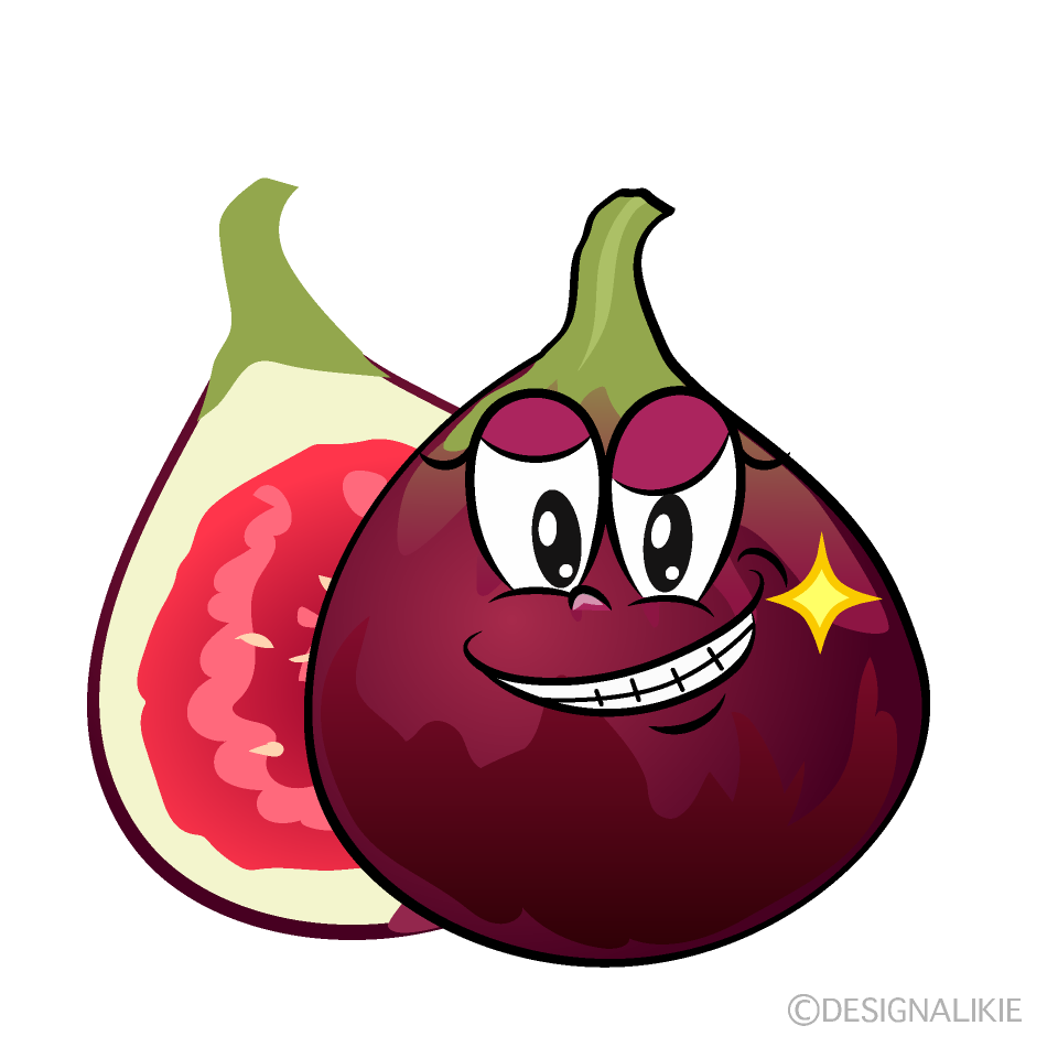 Grinning Fig Cartoon Character Image