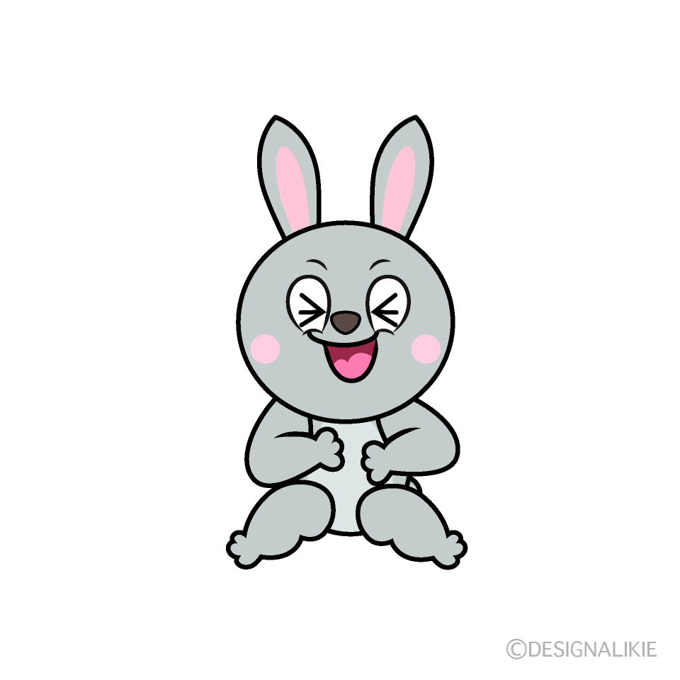 Laughing Rabbit Cartoon Character Image