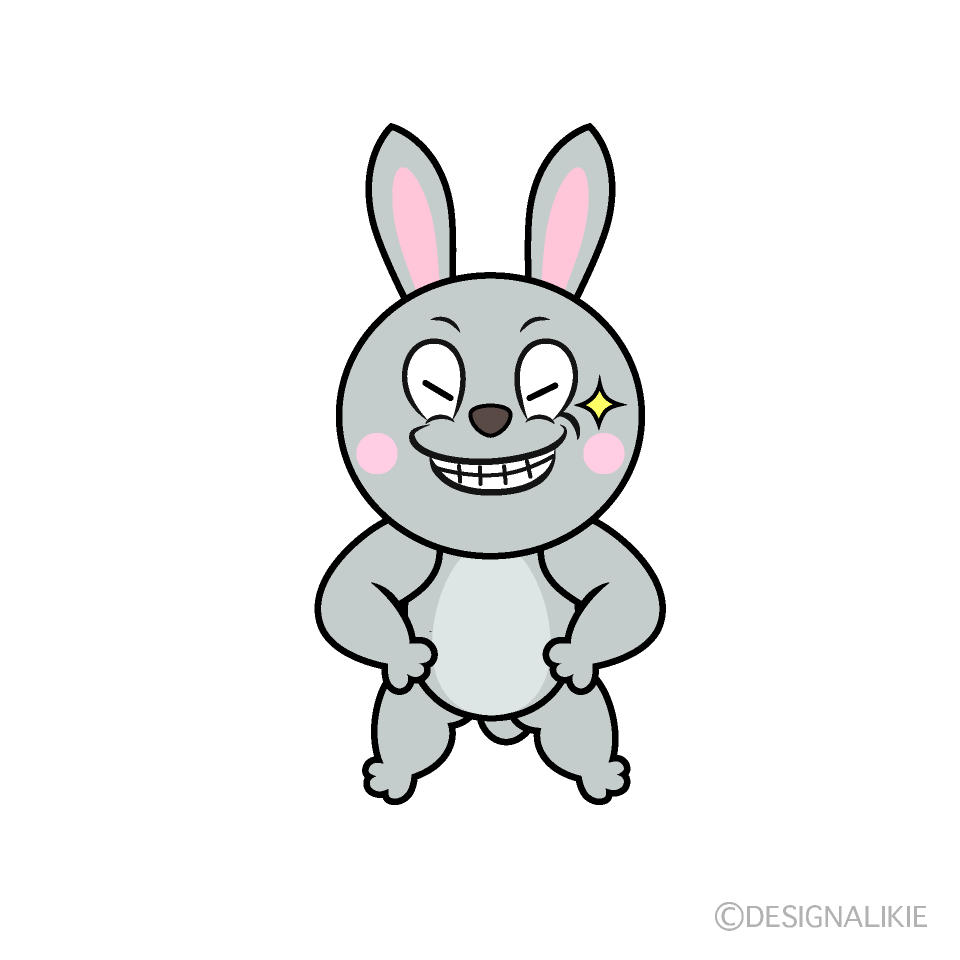 Grinning Rabbit Cartoon Character Image