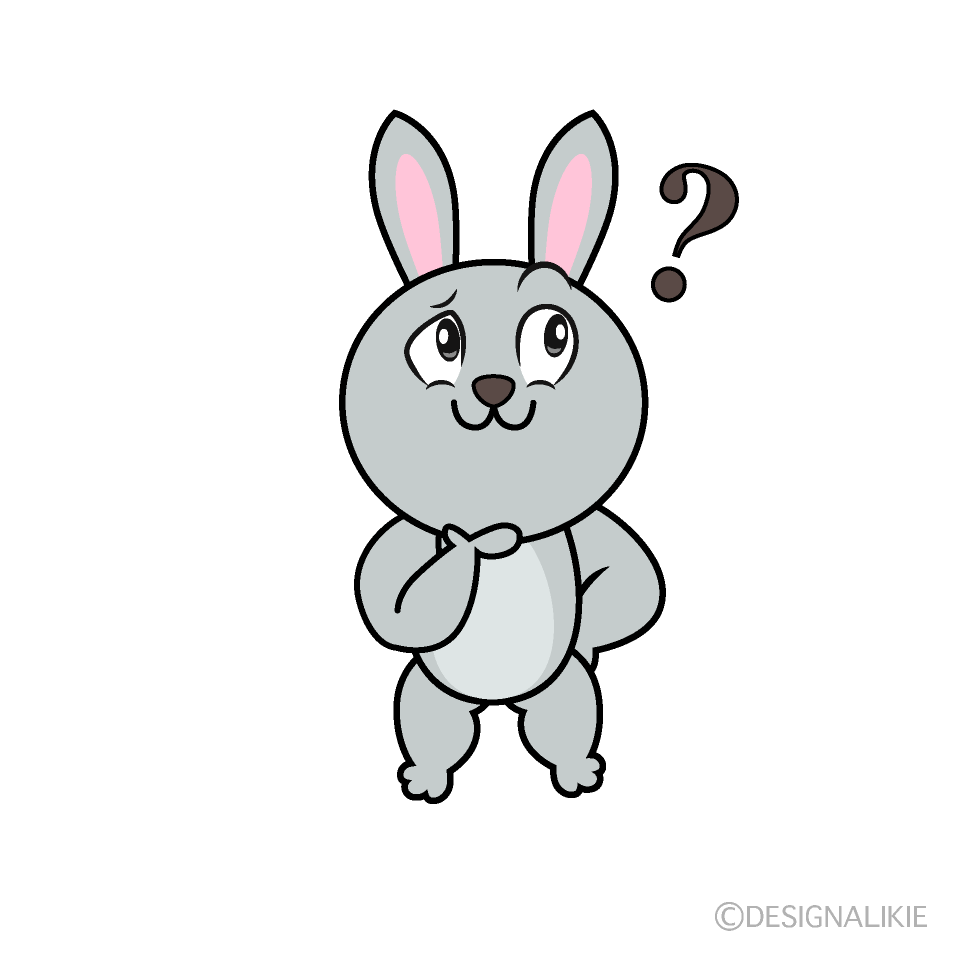 Thinking Rabbit Cartoon Character Image