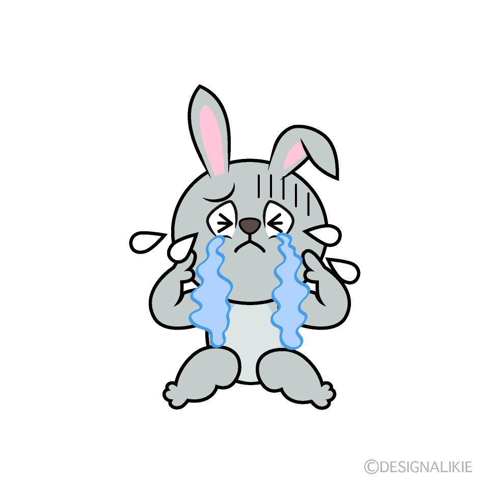 Crying Rabbit Cartoon Character Image