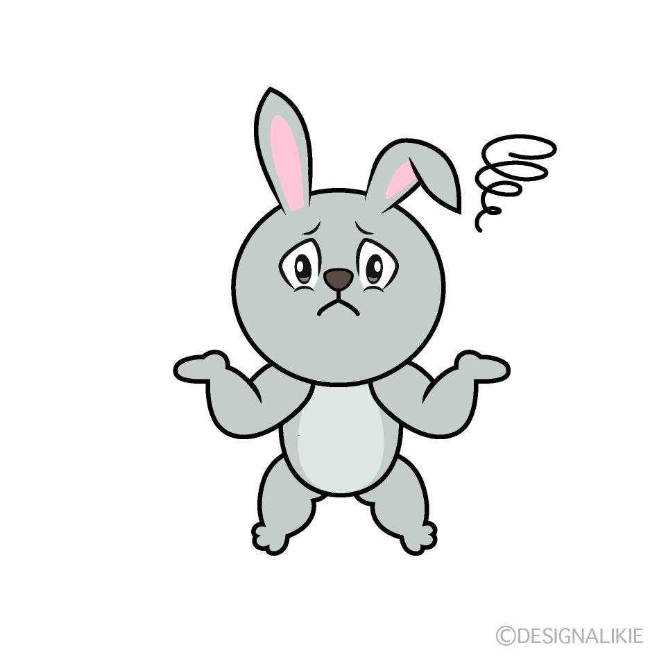 Troubled Rabbit Cartoon Character Image