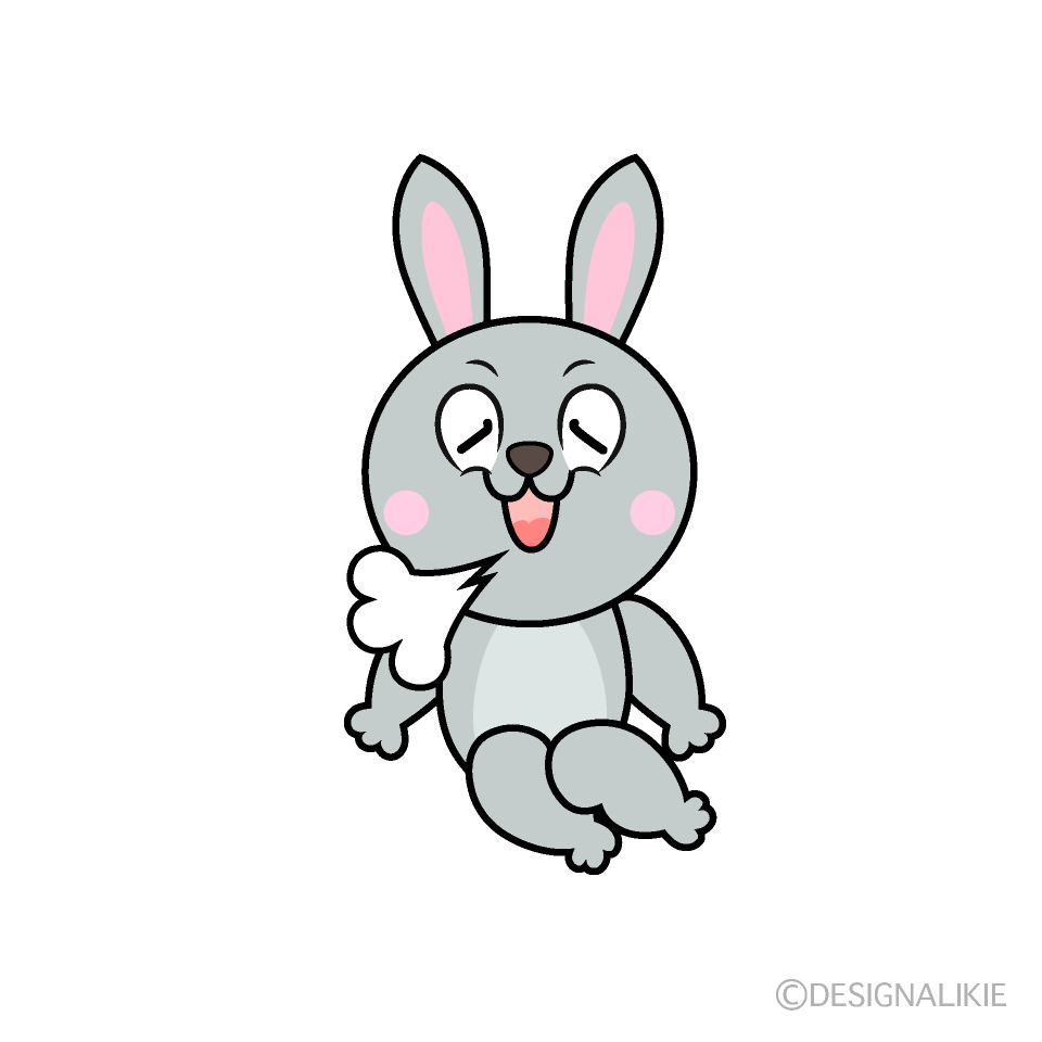 Relaxing Rabbit Cartoon Character Image