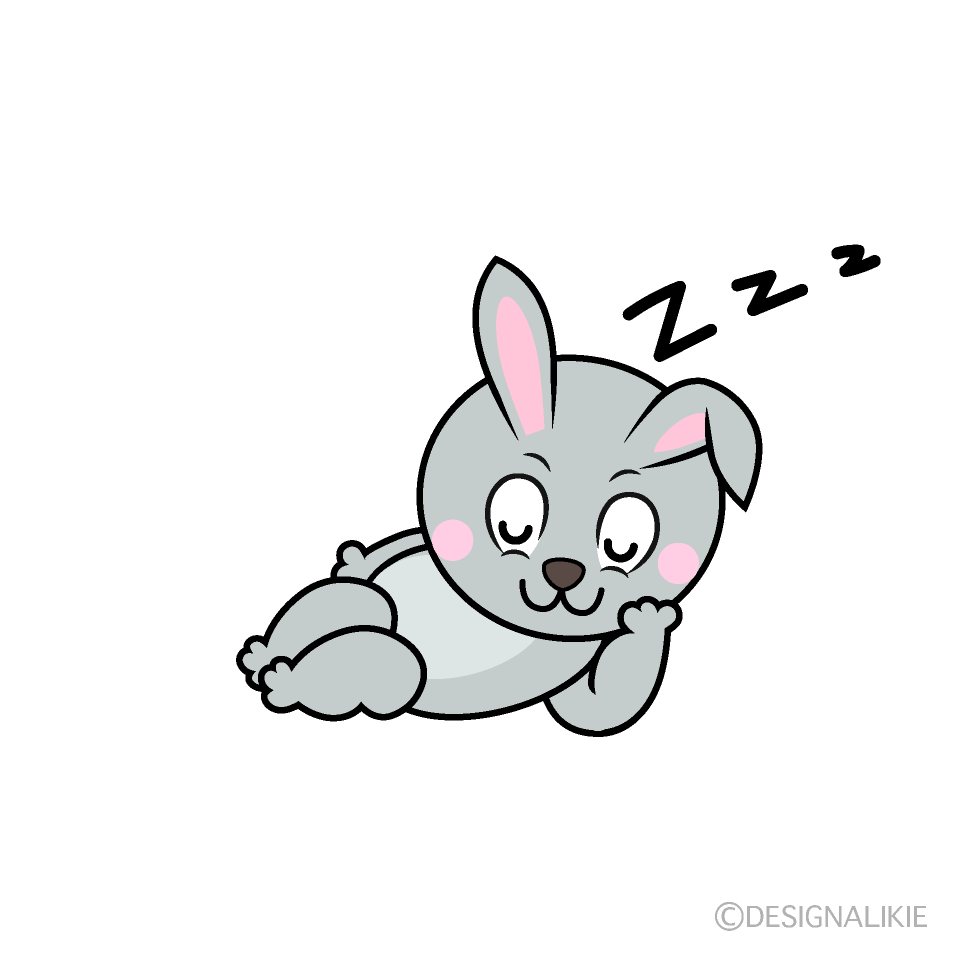 Sleeping Rabbit Cartoon Character Image