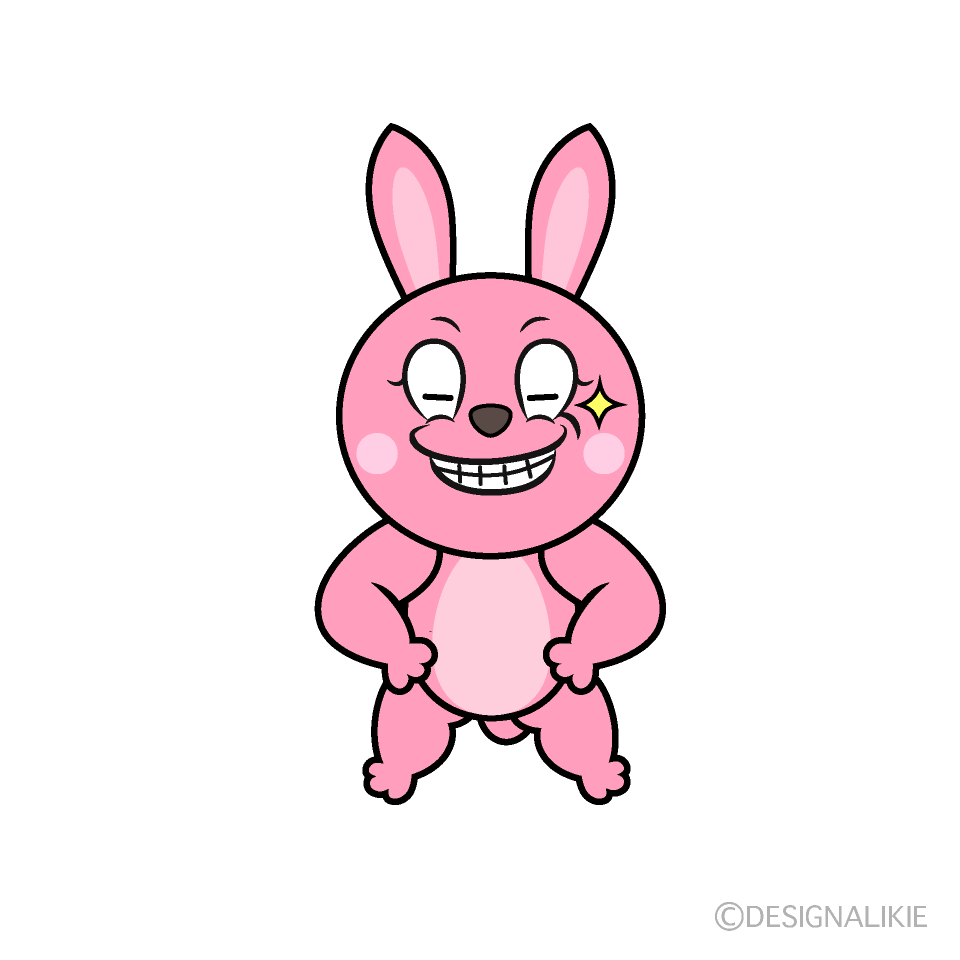 Grinning Bunny Cartoon Character Image