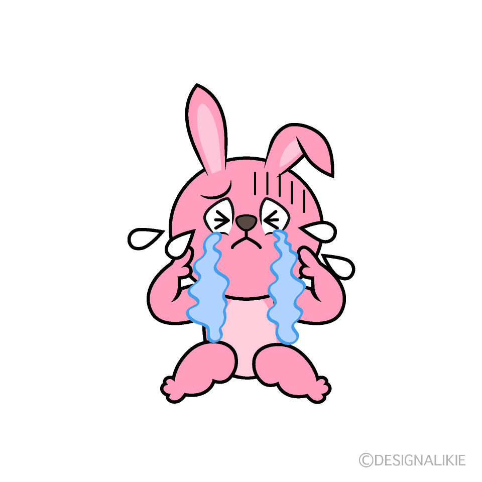 Crying Bunny Cartoon Character Image