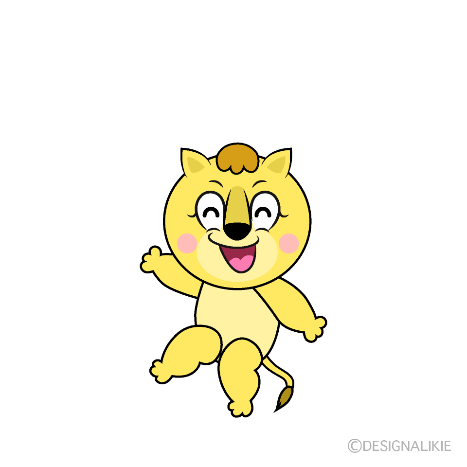 Smiling Lila Lion Cartoon Character Image