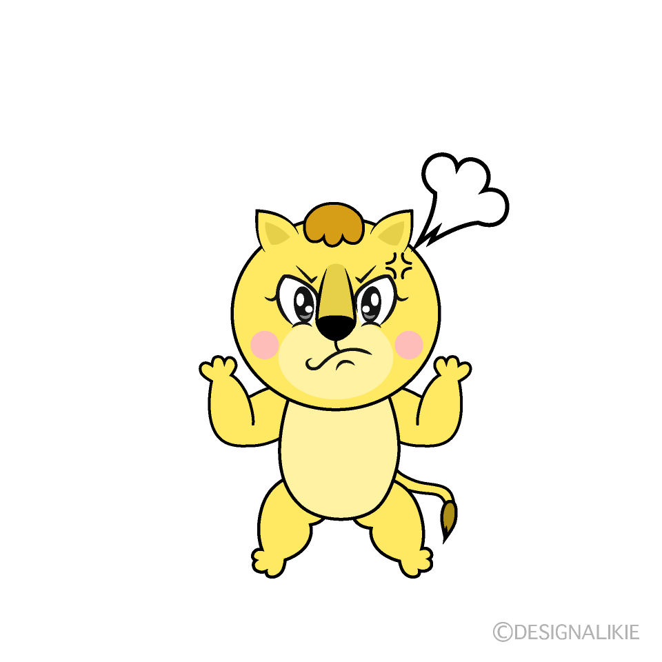 Angry Lila Lion Cartoon Character Image