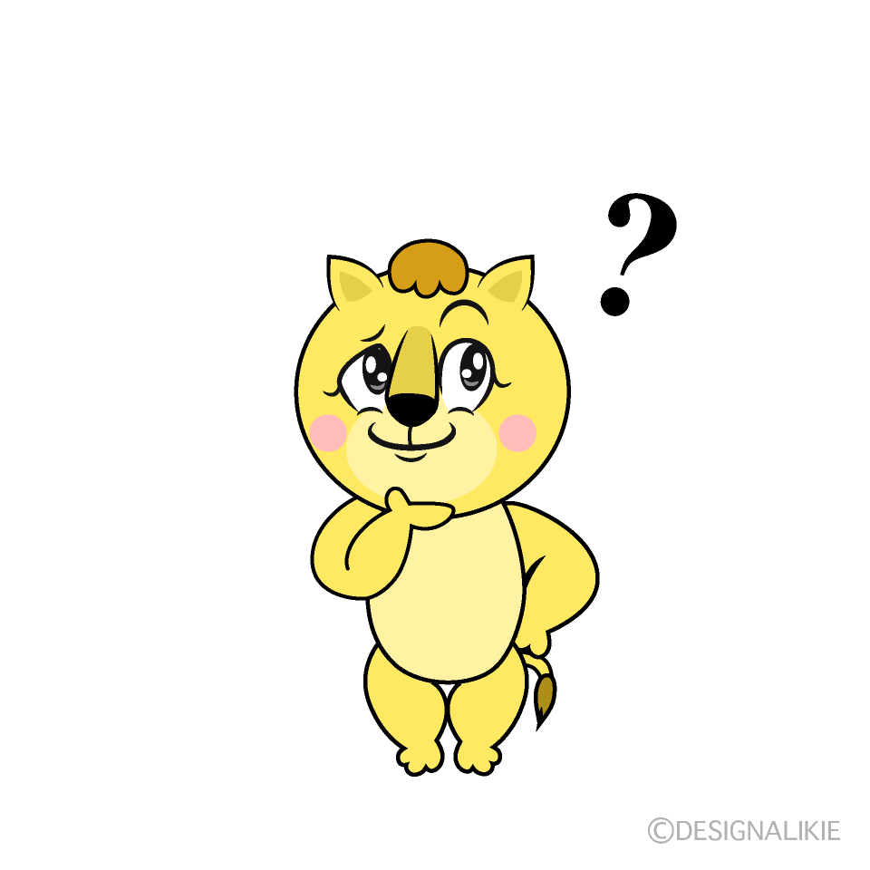 Thinking Lila Lion Cartoon Character Image