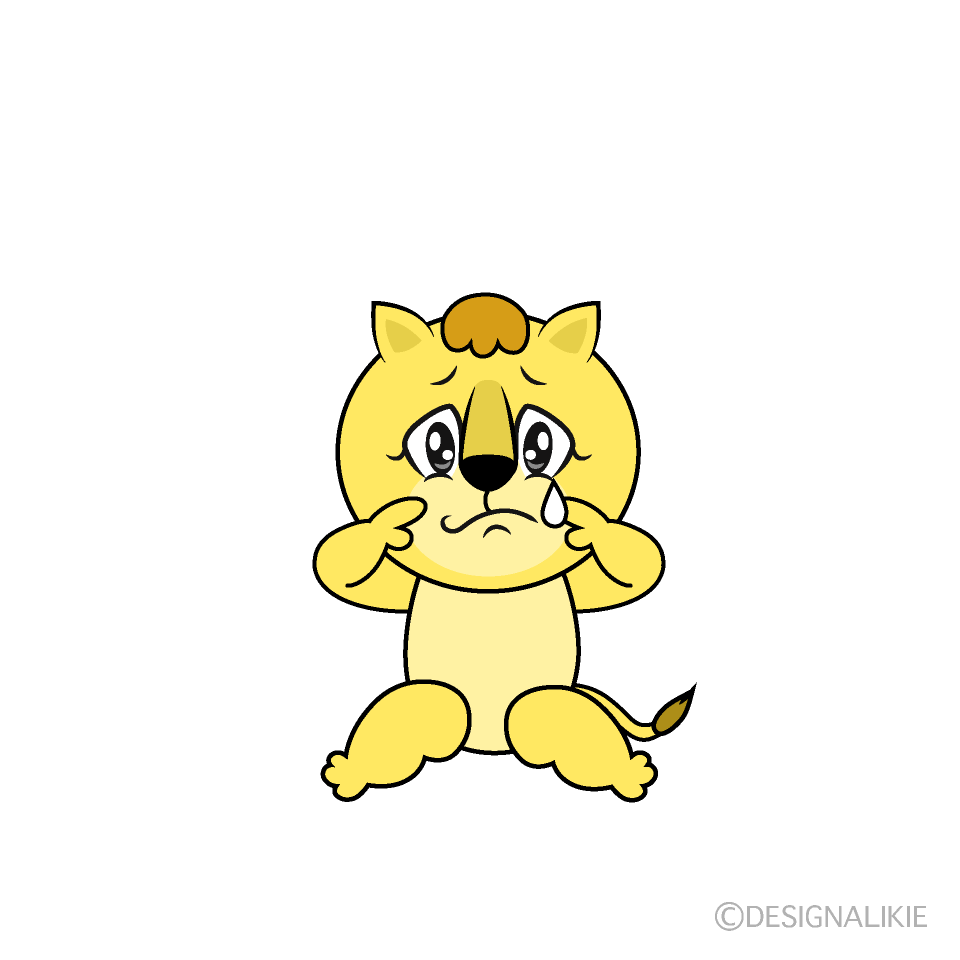 Sad Lila Lion Cartoon Character Image