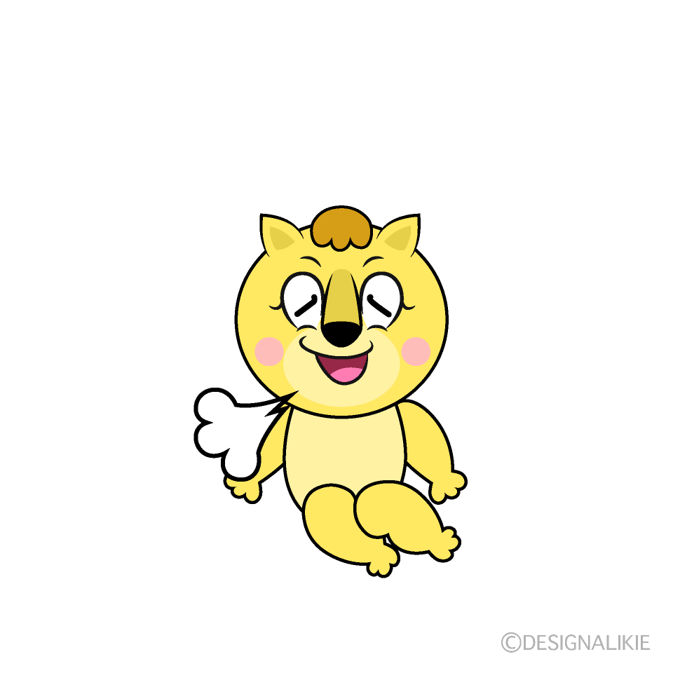 Relaxing Lila Lion Cartoon Character Image