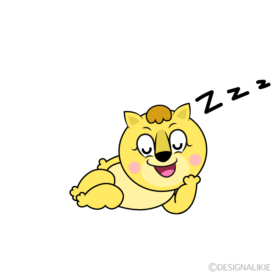 Sleeping Lila Lion Cartoon Character Image