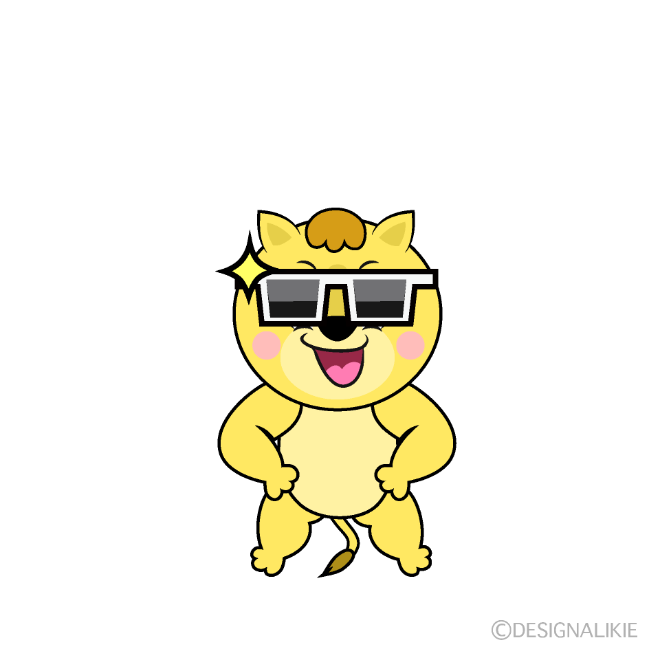 Cool Lila Lion Cartoon Character Image