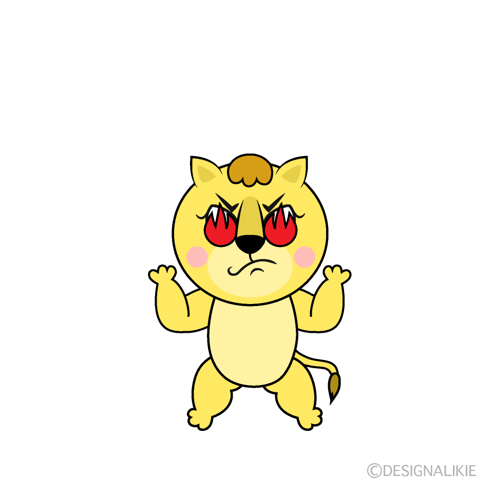 Enthusiasm Lila Lion Cartoon Character Image