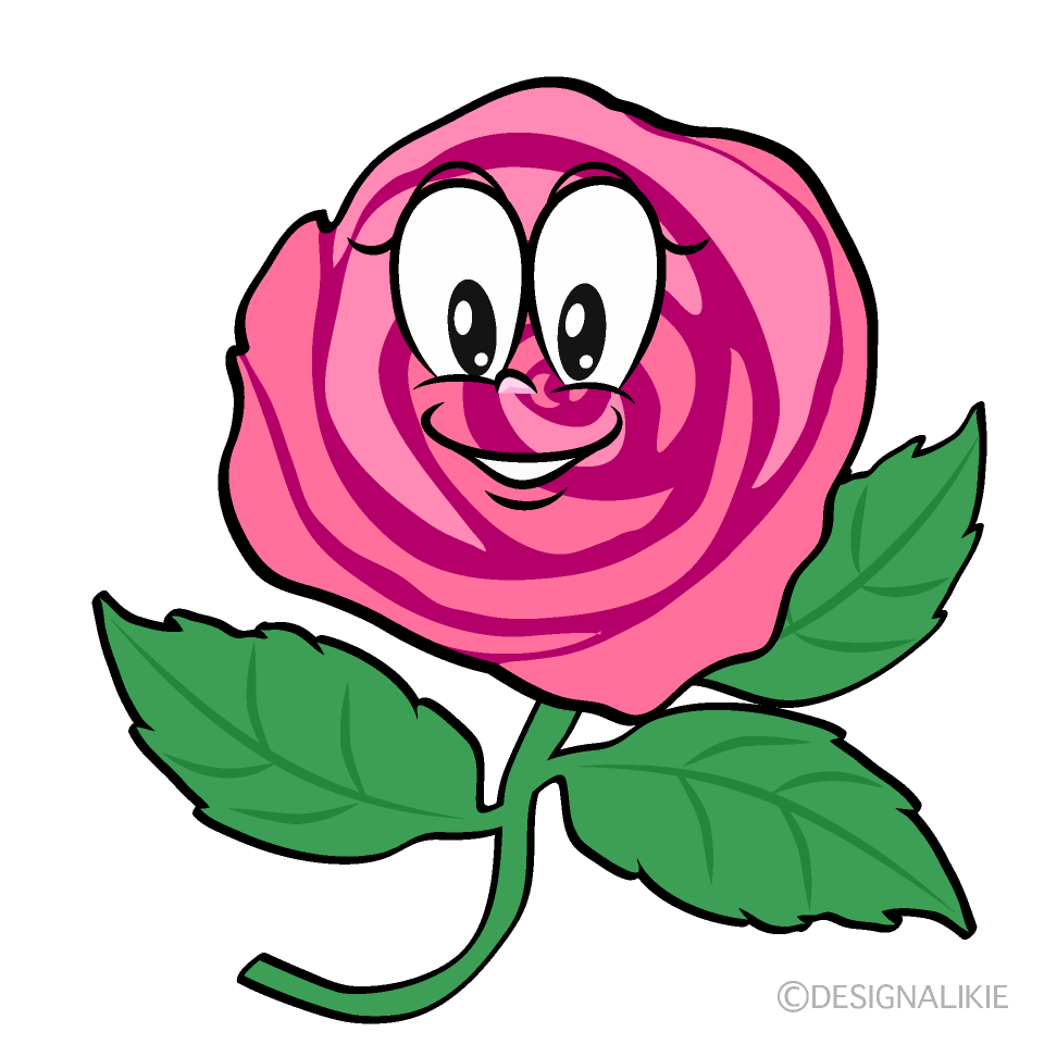 Pink Rose Cartoon Character Image