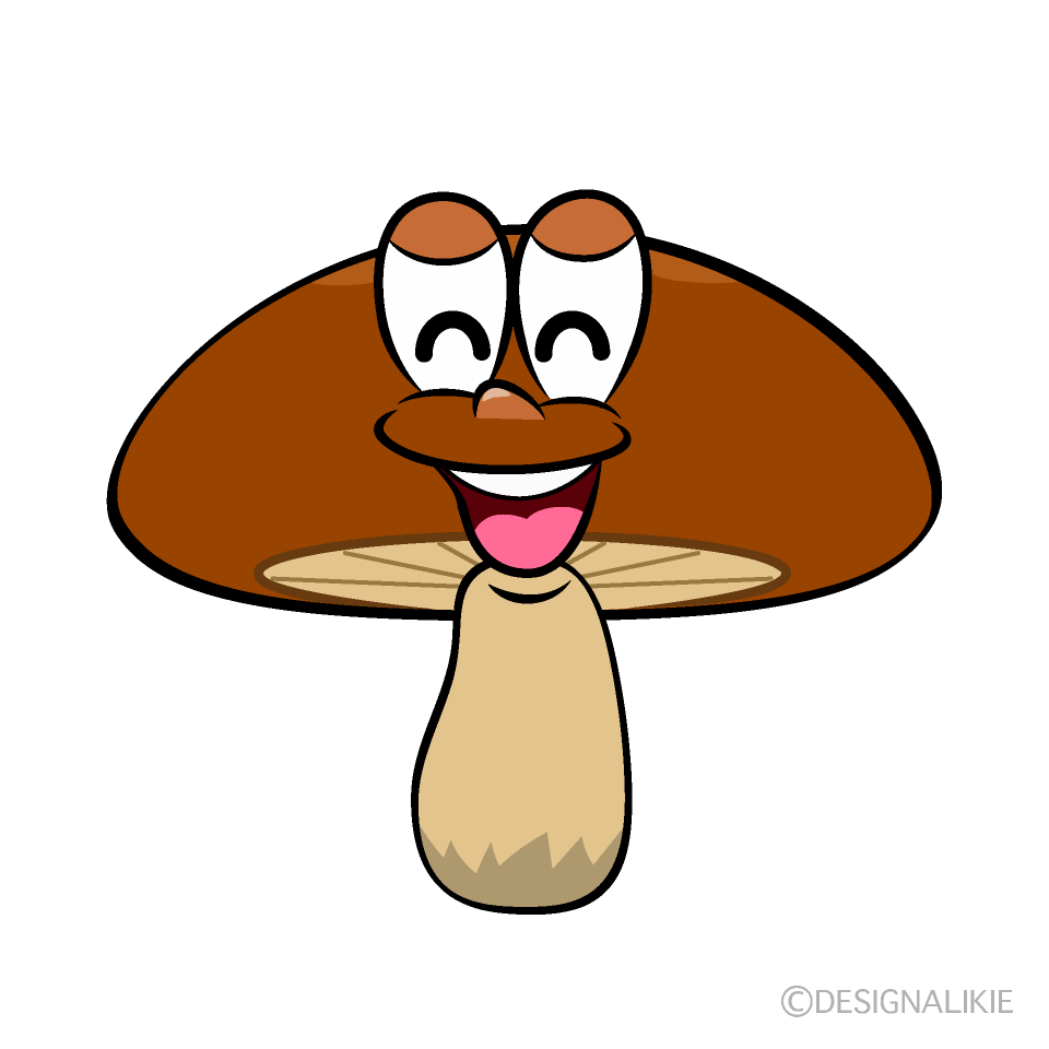 Smiling Brown Mushroom Cartoon Character Image