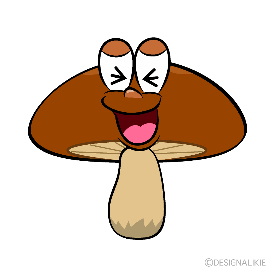 Laughing Brown Mushroom Cartoon Character Image