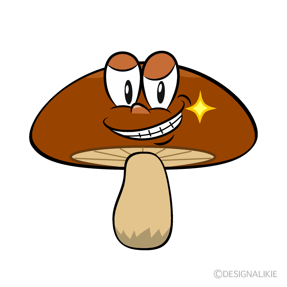 Grinning Brown Mushroom Cartoon Character Image