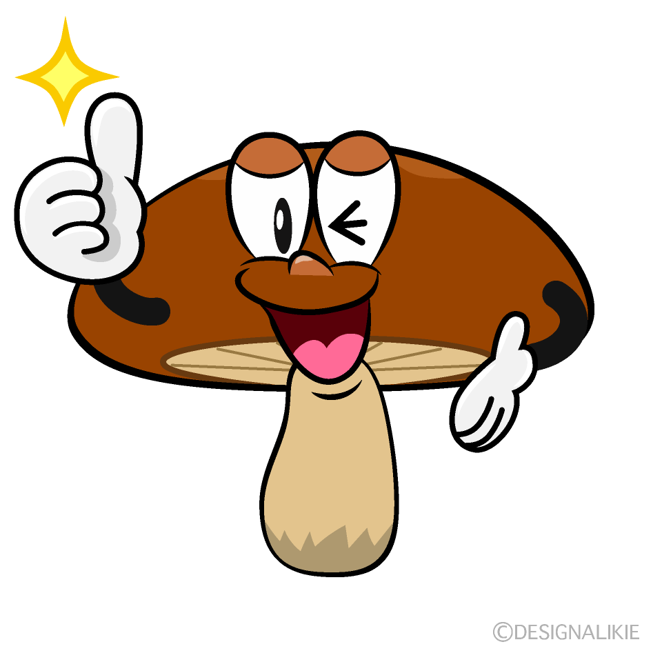 Thumbs up Brown Mushroom Cartoon Character Image