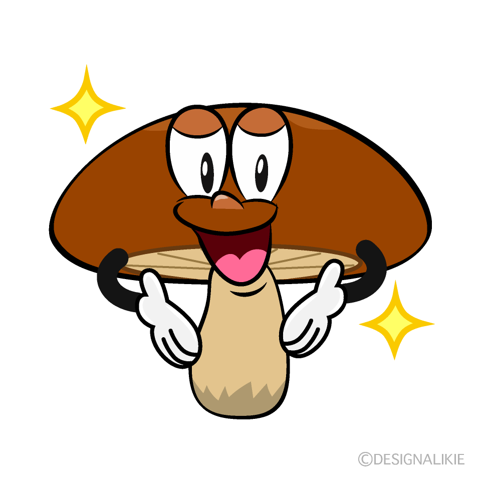 Glitter Brown Mushroom Cartoon Character Image