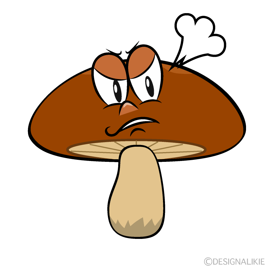 Angry Brown Mushroom Cartoon Character Image