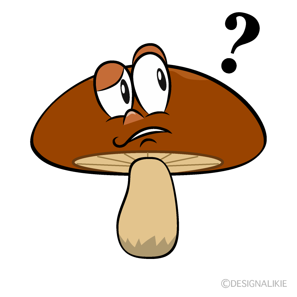 Thinking Brown Mushroom Cartoon Character Image