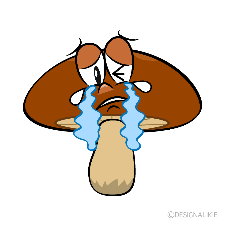 Crying Brown Mushroom Cartoon Character Image