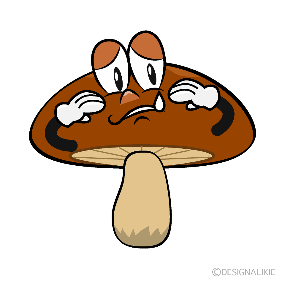 Sad Brown Mushroom Cartoon Character Image