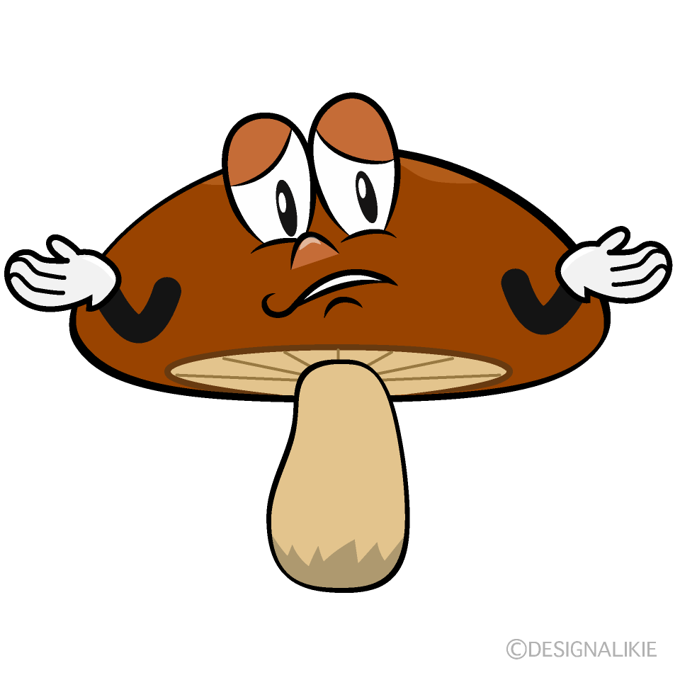 Troubled Brown Mushroom Cartoon Character Image