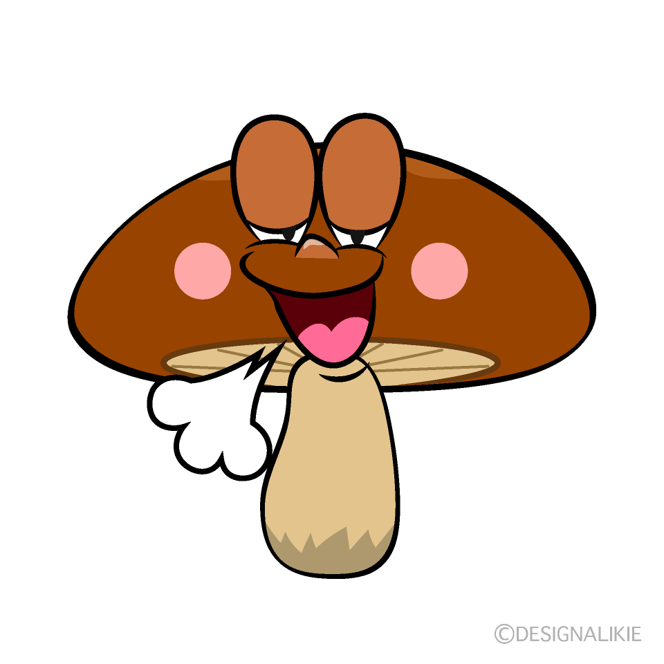 Relaxing Brown Mushroom Cartoon Character Image